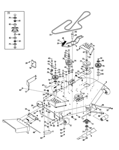 Mower Deck 54-Inch Fabricated Deck Diagram and Parts List for 19B40016100 (54Inch)(2015) Cub Cadet Lawn Tractor